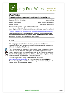 West Tisted, Bramdean Common & the Church in the Wood