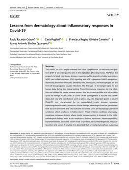 Lessons from Dermatology About Inflammatory Responses in Covid‐19