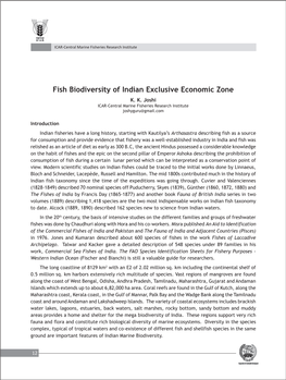 Fish Biodiversity of Indian Exclusive Economic Zone K