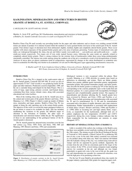 Kaolinisation, Mineralisation and Structures in Biotite Granite at Bodelva, St