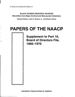 Papers of the Naacp