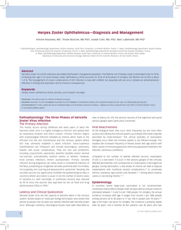 Herpes Zoster Ophthalmicus—Diagnosis and Management