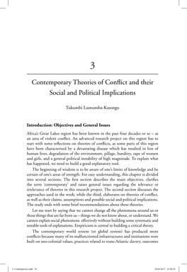 Contemporary Theories of Conflict and Their Social and Political Implications