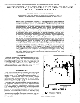 Triassic Stratigraphy in the Lucero Uplift, Cibola, Valencia and Socorro Counties, New Mexico