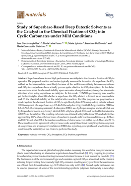 Study of Superbase-Based Deep Eutectic Solvents As the Catalyst in the Chemical Fixation of CO2 Into Cyclic Carbonates Under Mild Conditions