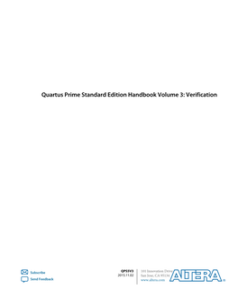 Quartus Prime Standard Edition Handbook Volume 3: Verification