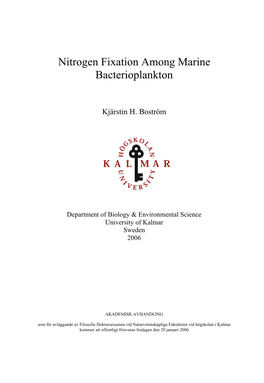 Nitrogen Fixation Among Marine Bacterioplankton