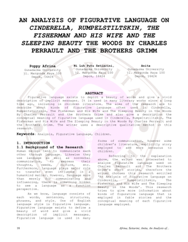 An Analysis of Figurative Language on Cinderella, Rumpelstiltskin, the Fisherman and His Wife and the Sleeping Beauty the Woods