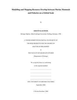Modelling and Mapping Resource Overlap Between Marine Mammals and Fisheries on a Global Scale