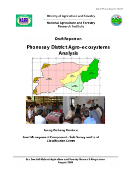 Phonesay District Agro-Ecosystems Analysis