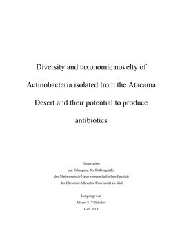 Diversity and Taxonomic Novelty of Actinobacteria Isolated from The