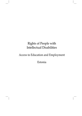 Rights of People with Intellectual Disabilities in Estonia