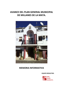 Avance Del Plan General Municipal De Millanes De La Mata