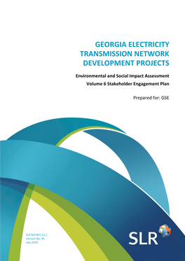 Environmental and Social Impact Assessment Volume 6 Stakeholder Engagement Plan