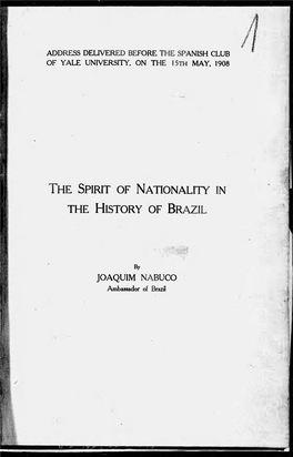 The Spirit of Nationality in the History of Brazil