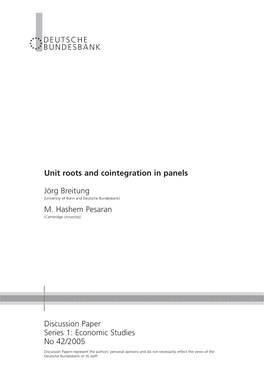 Unit Roots and Cointegration in Panels Jörg Breitung M