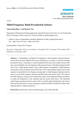 Multi-Frequency Band Pyroelectric Sensors