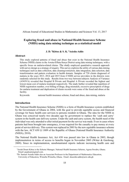 NHIS) Using Data Mining Technique As a Statistical Model