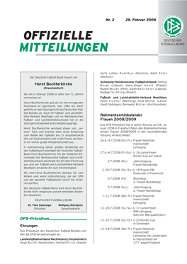 Offizielle Mitteilungen Nr. 2