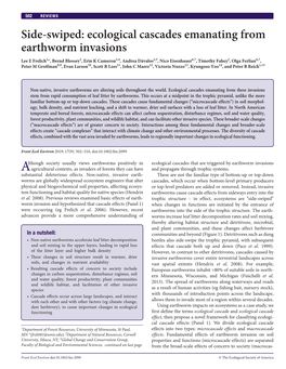 Ecological Cascades Emanating from Earthworm Invasions