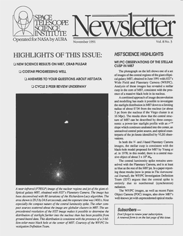 Stsci Newsletter: 1991 Volume 008 Issue 03