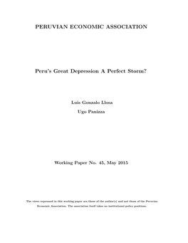 PERUVIAN ECONOMIC ASSOCIATION Peru's Great