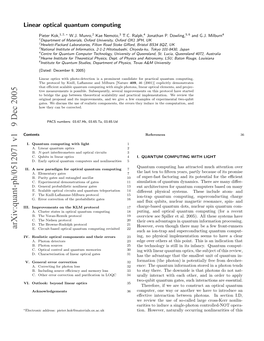 Arxiv:Quant-Ph/0512071 V1 9 Dec 2005 Contents I.Ipoeet Ntekmprotocol KLM the on Improvements III