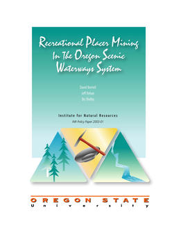 Recreational Placer Mining in the Oregon Scenic Waterways System