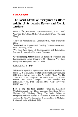 The Social Effects of Exergames on Older Adults: a Systematic Review and Metric Analysis