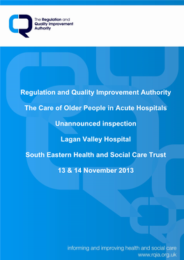 The Care of Older People in Acute Hospitals