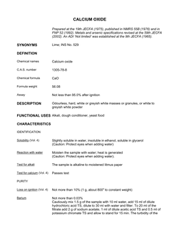 Calcium Oxide