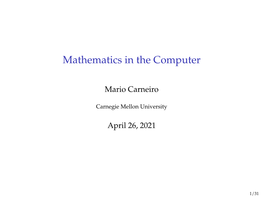 Mathematics in the Computer