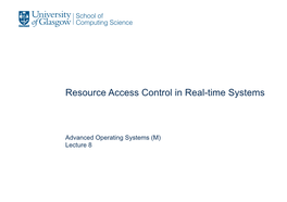Resource Access Control in Real-Time Systems