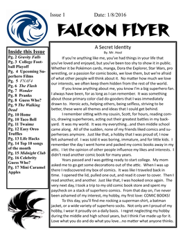 FALCON FLYER a Secret Identity Inside This Issue By