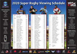 Superrugby Fixtures 2020