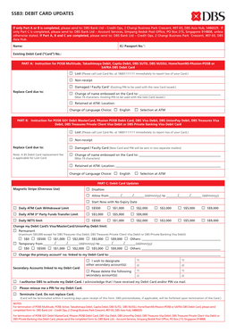 Ssb3: Debit Card Updates / / / / /