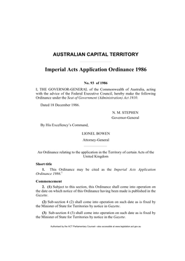 Australian Capital Territory