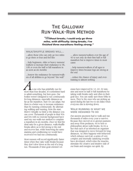 The Galloway Run-Walk-Run Method 