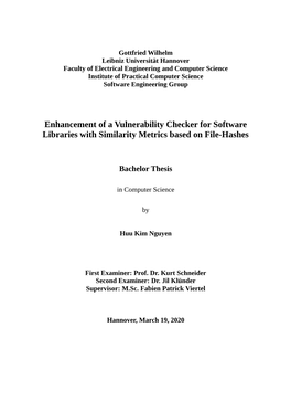 Enhancement of a Vulnerability Checker for Software Libraries with Similarity Metrics Based on File-Hashes