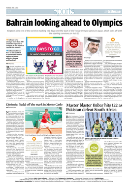Bahrain Looking Ahead to Olympics