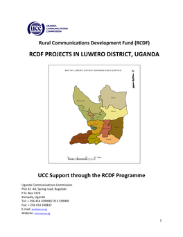 Rcdf Projects in Luwero District, Uganda