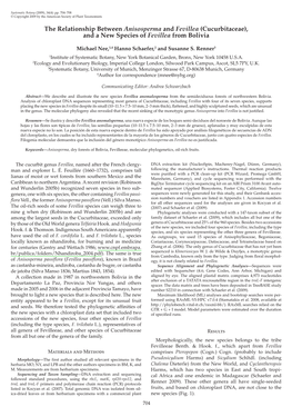 The Relationship Between Anisosperma and Fevillea (Cucurbitaceae), and a New Species of Fevillea from Bolivia