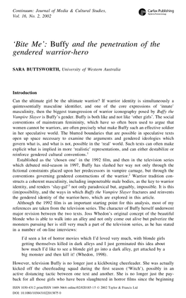 'Bite Me': Buffy and the Penetration of the Gendered Warrior-Hero