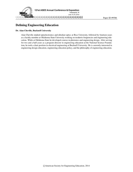 Defining Engineering Education