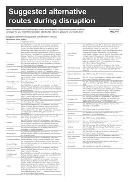 Suggested Alternative Routes During Disruption