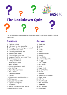 The Lockdown Quiz