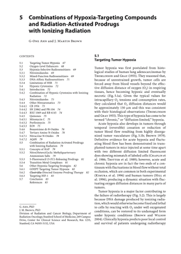 5 Combinations of Hypoxia-Targeting Compounds and Radiation-Activated Prodrugs with Ionizing Radiation