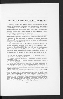 The Theology of Devotional Confession