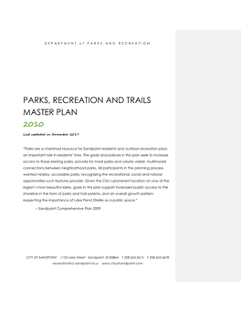 Parks, Recreation and Trails Master Plan 2010