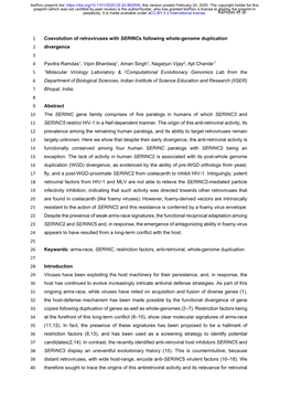 Coevolution of Retroviruses with Serincs Following Whole-Genome